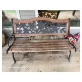 Metal & Wood Outdoor Bench