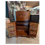 Rolling Vintage Bar Cabinet