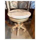 French Provicial Marble Top Table Plant Stand