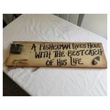 Funny Fisherman Hand Painted Sign