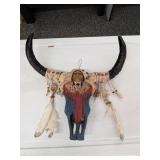 Plaster American Indian Painted Steer Head