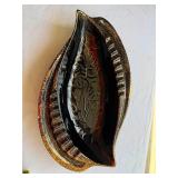 Mid Century Black/Gold Ceramic Ashtray
