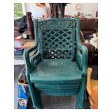 4 Green Patio Chairs
