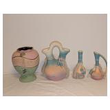 4 Pastel Southwestern Pottery Vases