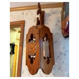 One of a Kind Handmade Hanging Oak Clock