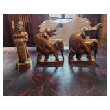 3pc Unique Risque Carved Wood Art