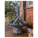 Large Outdoor Cement Garden Basket Planter