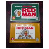 2 Red Man Tobacco Store Display Metal Signs