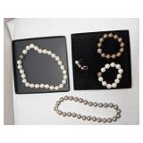 Two Pearl Necklace/Bracelet Sets
