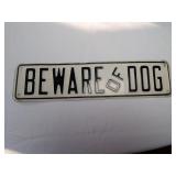 Small Vintage Beware of Dog Sign