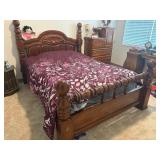 Queen Chunky Wood Bed Frame Headboard Footboard