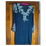 Lawrence Kazar Sequin Silk Formal Dress - L