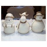 #14 - 3pc White Christmas Snowmen Light Up