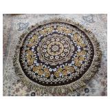 Vintage Round Orange/Brown Retro Rug