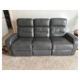 Light Black Leather Reclining Sofa