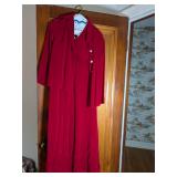 Vintage Red Velvet Formal Dress & Jacket -