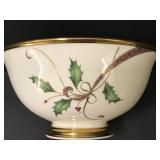 LARGE LENOX HOLIDAY NOUVEAU BOWL TARTAN & HOLLY US