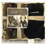 NEW GIFT SET - THROW, SCARF, EAR MUFFS