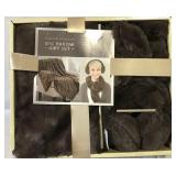 NEW GIFT SET - THROW, SCARF, EAR MUFFS