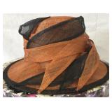 HAT -- ORANGE / BLACK "STRAW", FALL COLORS