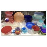 LOT OF PLASTIC STORAGE CONTAINERS WITH LIDS, 24+