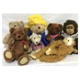 LOT OF 7 STUFFED BEARS, MONKEYS