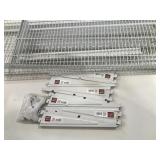 LOT OF WHITE WIRE WALL SHELVING WITH STANDARDS