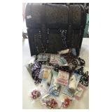 TREASURE CHEST  WITH BEAD NECKLACES HAIR CLIPS ETC