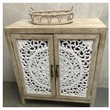 WOOD CABINET 2 DOOR with WALL MIRROR