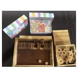 4 GAMES, WOOD TIC TAC TOE, WOOD FLIP NUMBERS CANDY