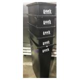 LOT OF 5 LAVEX TALL BLACK TRASH CANS