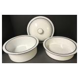 DANSK BISTRO CHRISTIONSHAVN SERVING BOWLS +LID  X2