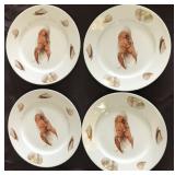 4 KUBA LOBSTER PLATES PORZELLAN BAVARIA - GERMANY