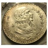 1964  MEXICO SILVER DOLLAR JOSE MORELOS