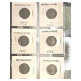 6 - BUFFALO NICKELS 1918 1920 1923 1928 1929 1936