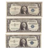 1957 SILVER CERTIFICATES WELL CIRCULATED X3