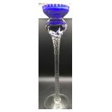 COBALT BLUE TOP TALL VASE WITH REEDED STEM 10'
