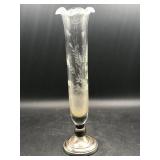 WHEEL ETCHED WHEAT PATTERN BUD VASE STERLING BASE