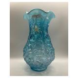 Fenton Aqua Opal Poppy Show Vase