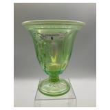 Fenton Key Lime Carnival Opal Dancing Lady Vase