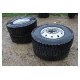 (4) 315/80R22.5 tires on 10-Bolt Aluminum Wheels
