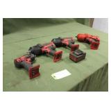 (4) Snap On Cordless Impact,(1) Battery All Work