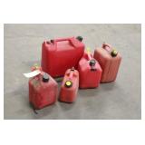 (5) Assorted Gas Cans