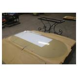 7ftx42" Glass Top Table