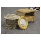 Wicker Stand & Side Table Approx