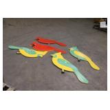 (4) Wooden Bird Lawn Ornaments Approx 4ftx2ft