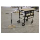 Stand & Metal Rolling Table Approx 42"x27"x40"