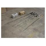 Assorted fishing Poles & Tackle
