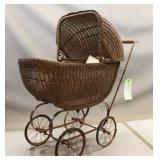 Vintage Wicker Baby Doll Stroller