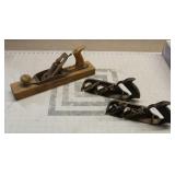 Vintage Wood Planer & (2) Small Vintage Metal